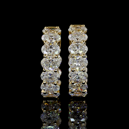1.94 CTTW Oval Lab Grown Diamond Huggies Earring 14.29mm (E Color and VS1 Clarity)