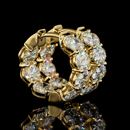 4.02 CTTW Oval Lab Grown Diamond Huggies Earring 14.82mm (E Color and VS1 Clarity)