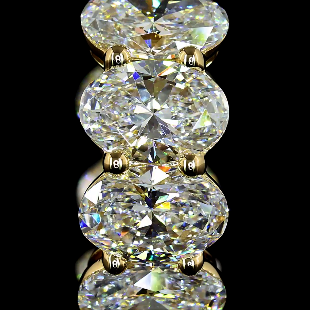 4.02 CTTW Oval Lab Grown Diamond Huggies Earring 14.82mm (E Color and VS1 Clarity)