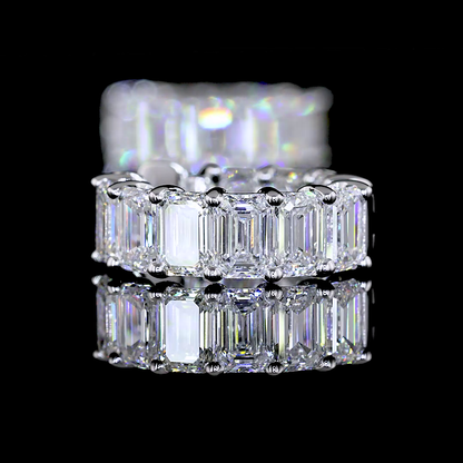 3.91 CTTW Emerald Lab Grown Diamond Huggies Earring 15.15mm (E Color and VS1 Clarity)