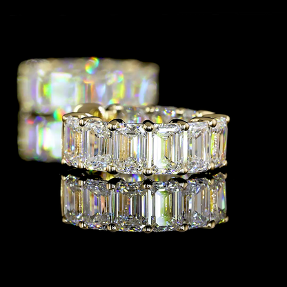 4.06 CTTW Emerald Lab Grown Diamond Huggies Earring 15.15mm (E Color and VS1 Clarity)