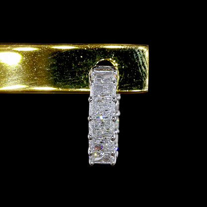 2.05 CTTW Radiant Lab Grown Diamond Huggies Earring 12.8mm (E Color and VS1 Clarity)