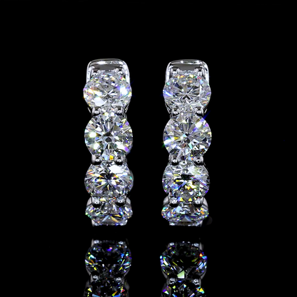 1.97 CTTW Round Lab Grown Diamond Huggies Earring 13.52mm (E Color and VS1 Clarity)