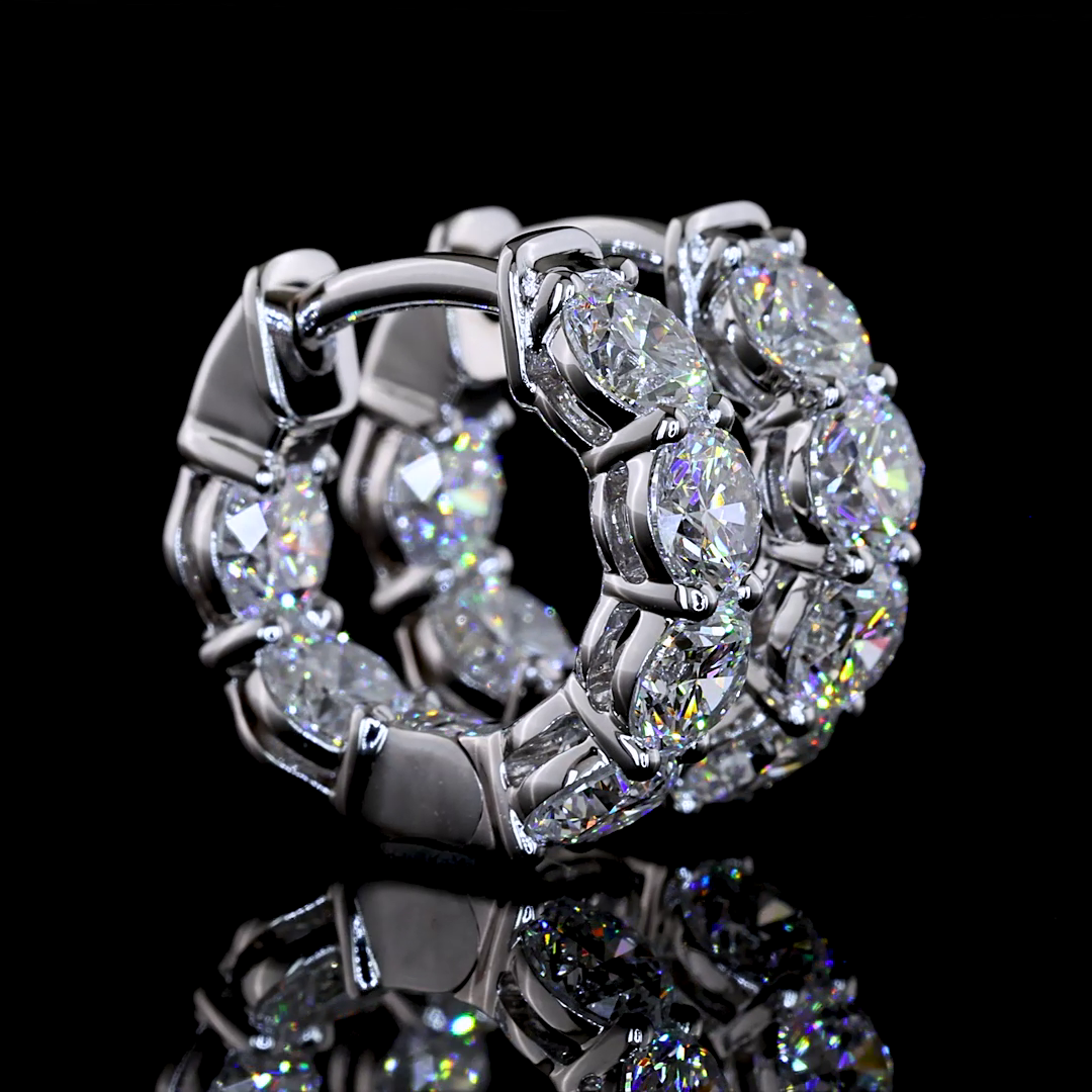 1.97 CTTW Round Lab Grown Diamond Huggies Earring 13.52mm (E Color and VS1 Clarity)