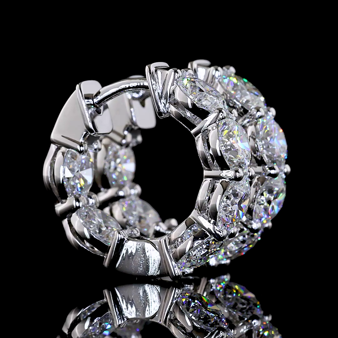 3.82 CTTW Round Lab Grown Diamond Huggies Earring 16.15mm (E Color and VS1 Clarity)