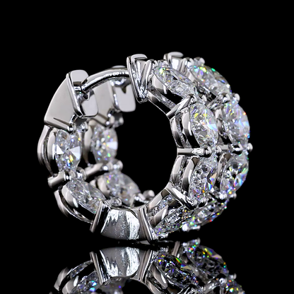 3.82 CTTW Round Lab Grown Diamond Huggies Earring 16.15mm (E Color and VS1 Clarity)