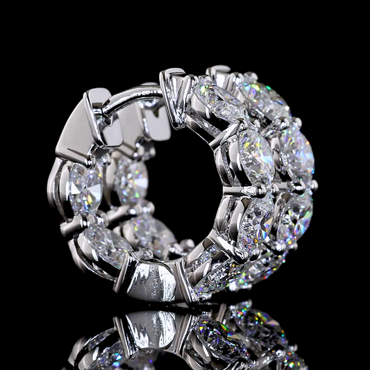 3.82 CTTW Round Lab Grown Diamond Huggies Earring 16.15mm (E Color and VS1 Clarity)
