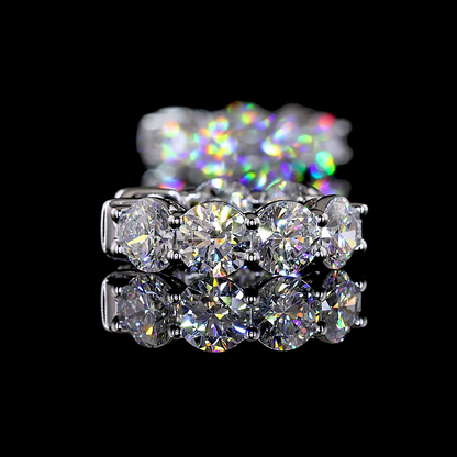 3.82 CTTW Round Lab Grown Diamond Huggies Earring 16.15mm (E Color and VS1 Clarity)