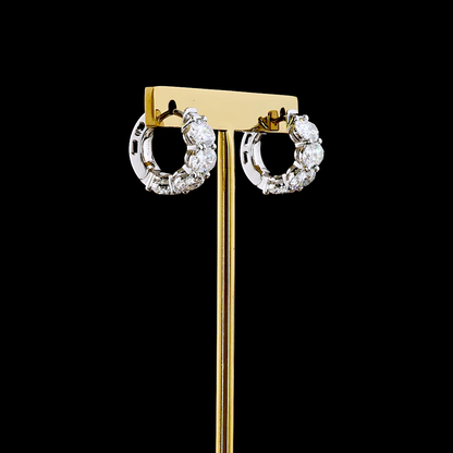 4.28 CTTW Oval Lab Grown Diamond Huggies Earring 14.82mm (E Color and VS1 Clarity)