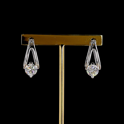 3.00 CTTW Round Lab Grown Diamond Hanging Earring Size 24.8 (E Color and VS1 Clarity)