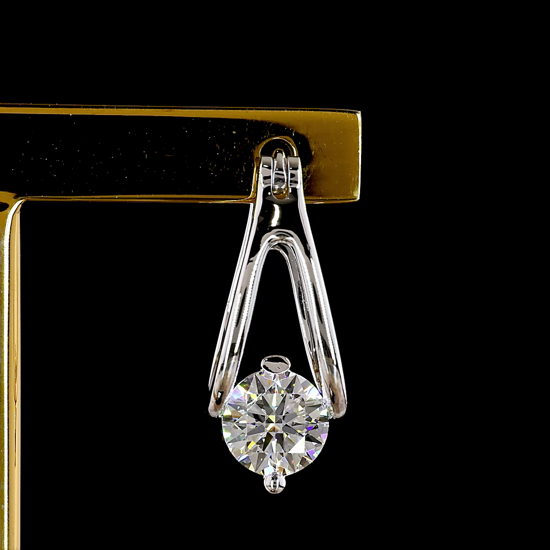 3.00 CTTW Round Lab Grown Diamond Hanging Earring Size 24.8 (E Color and VS1 Clarity)