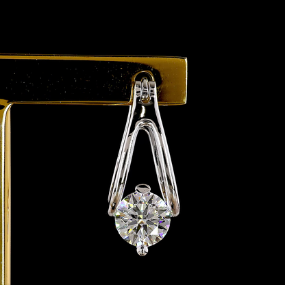 3.00 CTTW Round Lab Grown Diamond Hanging Earring Size 24.8 (E Color and VS1 Clarity)