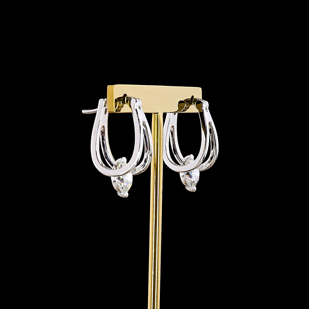 3.00 CTTW Round Lab Grown Diamond Hanging Earring Size 24.8 (E Color and VS1 Clarity)