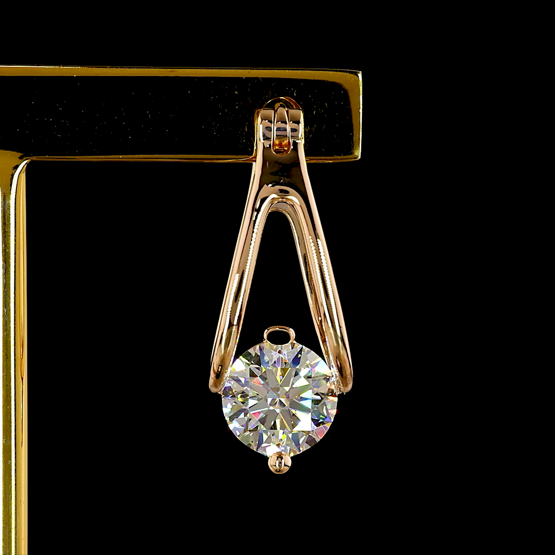 4.02 CTTW Round Lab Grown Diamond Hanging Earring Size 26.4 (D Color and VVS2 Clarity)