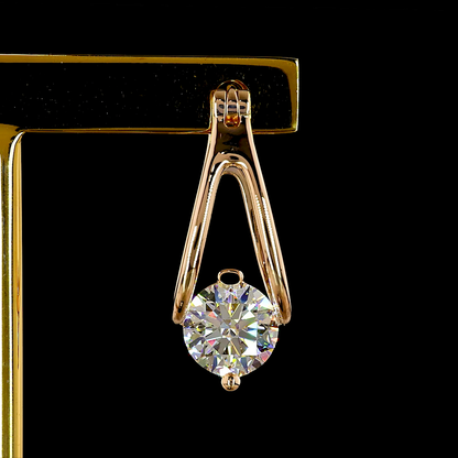 4.02 CTTW Round Lab Grown Diamond Hanging Earring Size 26.4 (D Color and VVS2 Clarity)
