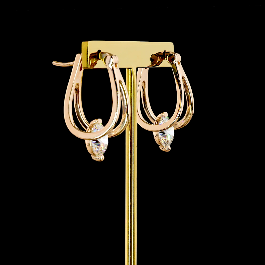 4.02 CTTW Round Lab Grown Diamond Hanging Earring Size 26.4 (D Color and VVS2 Clarity)