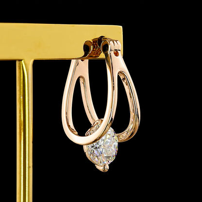 4.02 CTTW Round Lab Grown Diamond Hanging Earring Size 26.4 (D Color and VVS2 Clarity)