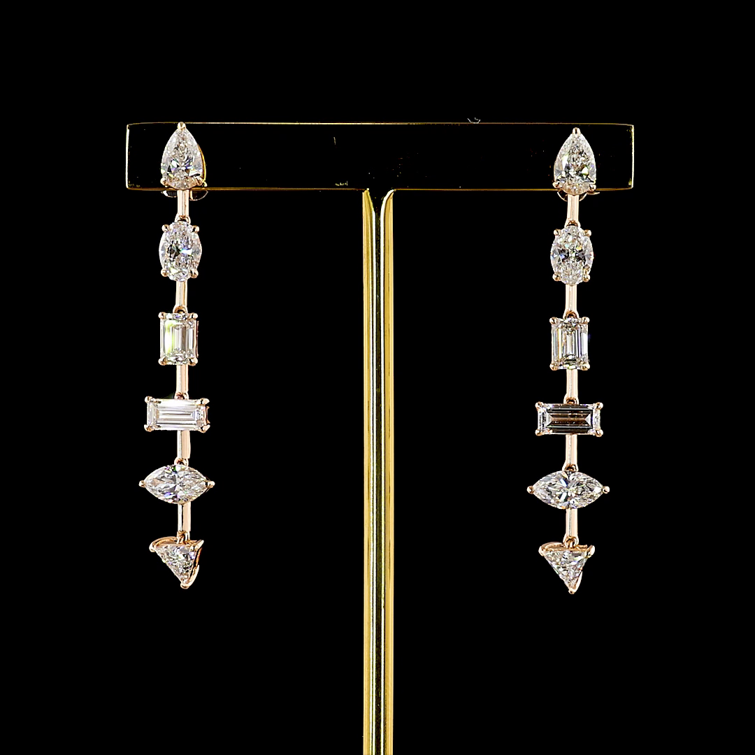 3.98 CTTW MIX Lab Grown Diamond Hanging Earring Size 46.65 (E Color and VS1 Clarity)