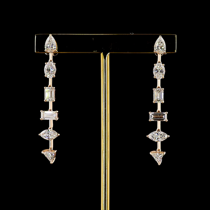 3.98 CTTW MIX Lab Grown Diamond Hanging Earring Size 46.65 (E Color and VS1 Clarity)