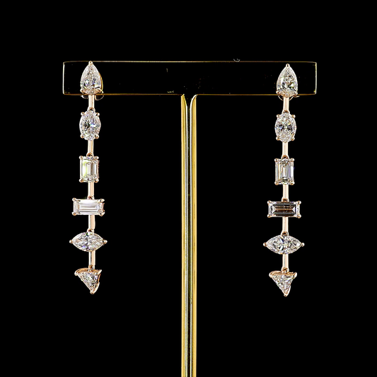 3.98 CTTW MIX Lab Grown Diamond Hanging Earring Size 46.65 (E Color and VS1 Clarity)