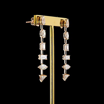 3.98 CTTW MIX Lab Grown Diamond Hanging Earring Size 46.65 (E Color and VS1 Clarity)