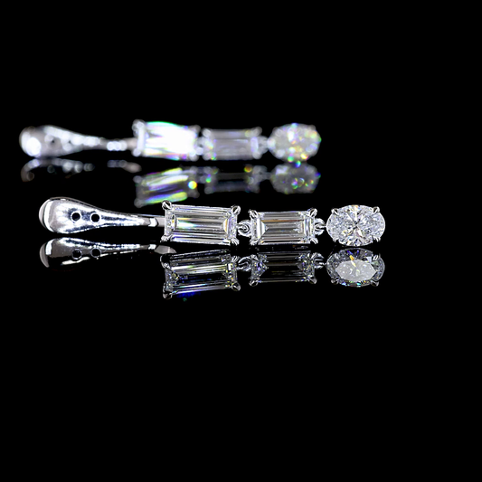 2.34 CTTW Bag Lab Grown Diamond Hanging Earring Size 33.1 (E Color and VS1 Clarity)