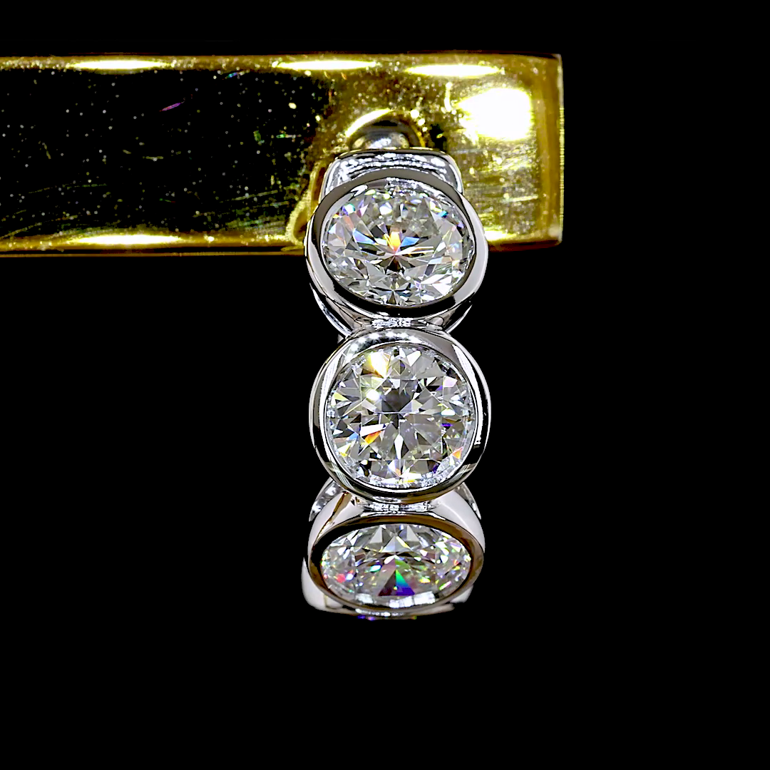 3.36 CTTW Round Lab Grown Diamond Huggies Earring 16.23mm (E Color and VS1 Clarity)