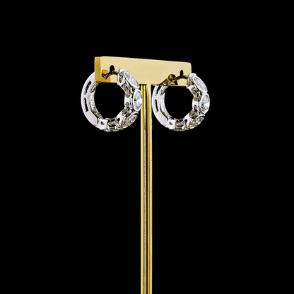 3.36 CTTW Round Lab Grown Diamond Huggies Earring 16.23mm (E Color and VS1 Clarity)