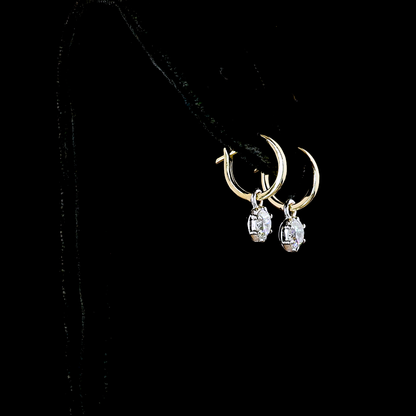 1.00 CTTW Round Lab Grown Diamond Hanging Earring Size 11.54 (E Color and VS1 Clarity)