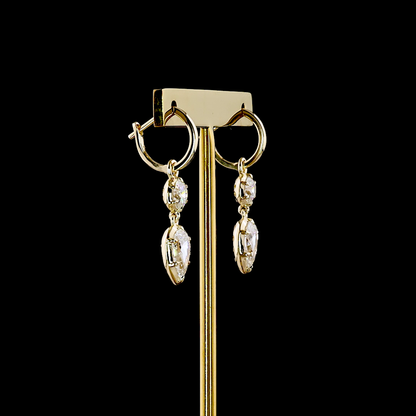 3.03 CTTW Pear Lab Grown Diamond Hanging Earring Size 30.7 (F Color and VVS2 Clarity)