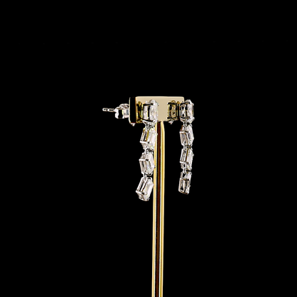 3.53 CTTW Oval Lab Grown Diamond Hanging Earring Size 50.8 (E Color and VS1 Clarity)