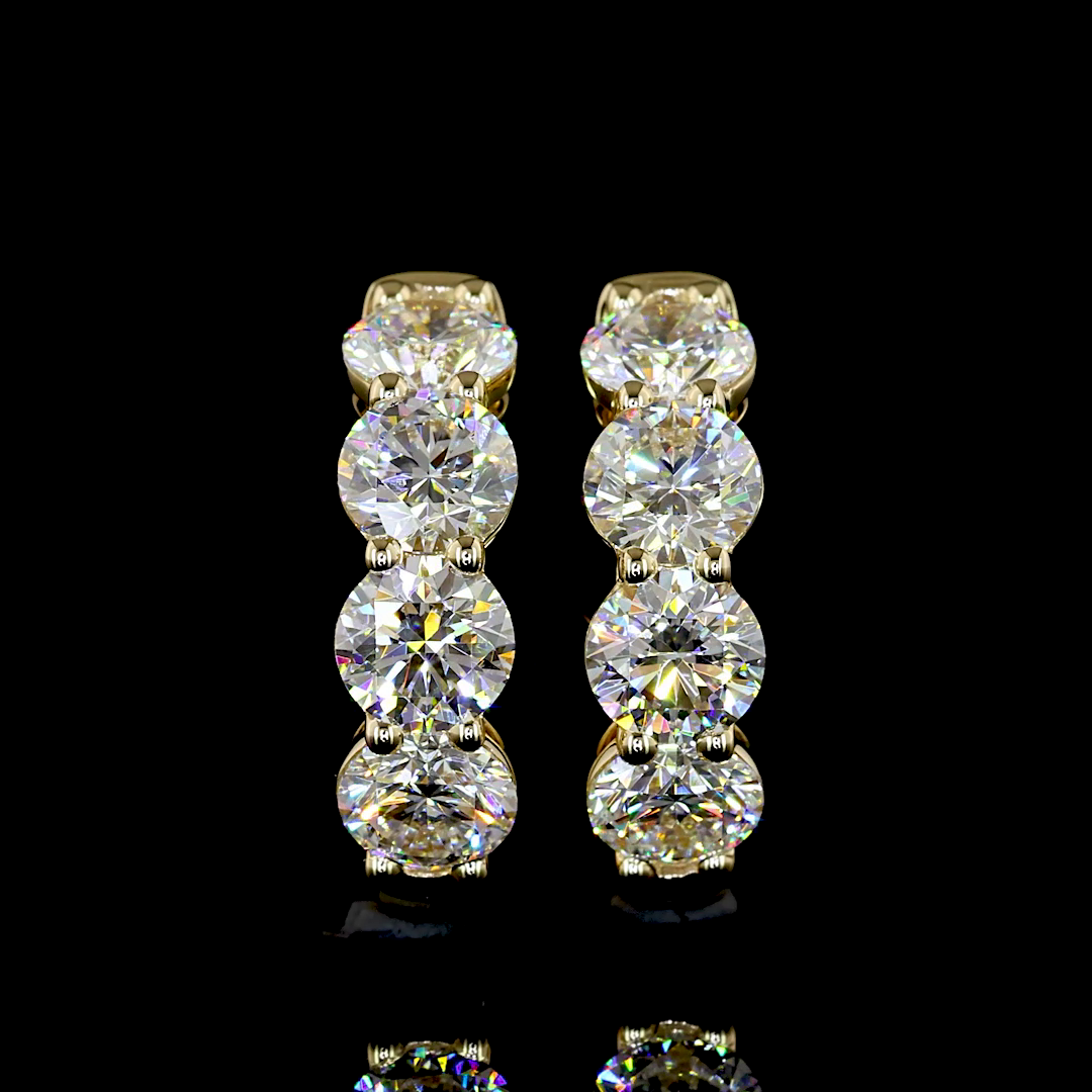 2.00 CTTW Round Lab Grown Diamond Huggies Earring 15.15mm (E Color and VS1 Clarity)