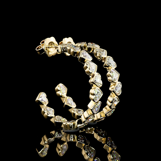 6.62 CTTW Heart Lab Diamond C Hoops Earring (G Color and VS1 Clarity)