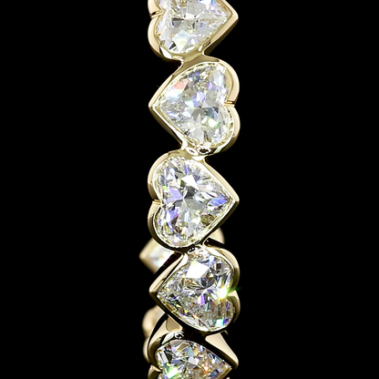 6.62 CTTW Heart Lab Grown Diamond C Hoops Earring Size 30 (G Color and VS1 Clarity)