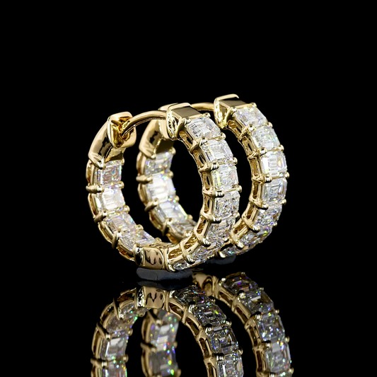 1.97 CTTW Emerald Lab Diamond Huggies Earring 14k Yellow Gold E Color and VS1/VS Clarity jewelry-spot-usa