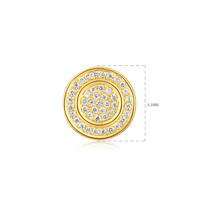 14K Gold 0.2ct Natural Diamond Round Studded Halo Stud Earrings