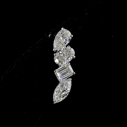 4.20 CTTW MIX Lab Grown Diamond Crawler Earring Size 20 (E Color and VS1 Clarity)