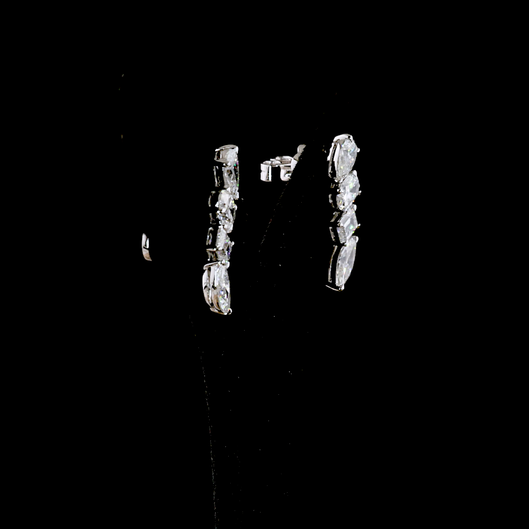 4.20 CTTW MIX Lab Grown Diamond Crawler Earring Size 20 (E Color and VS1 Clarity)
