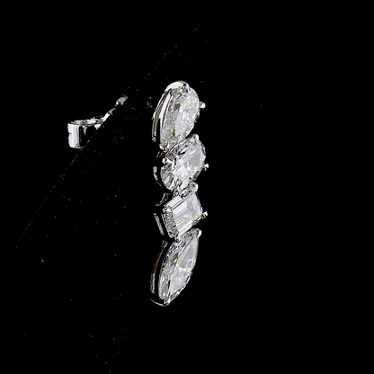 4.20 CTTW MIX Lab Grown Diamond Crawler Earring Size 20 (E Color and VS1 Clarity)