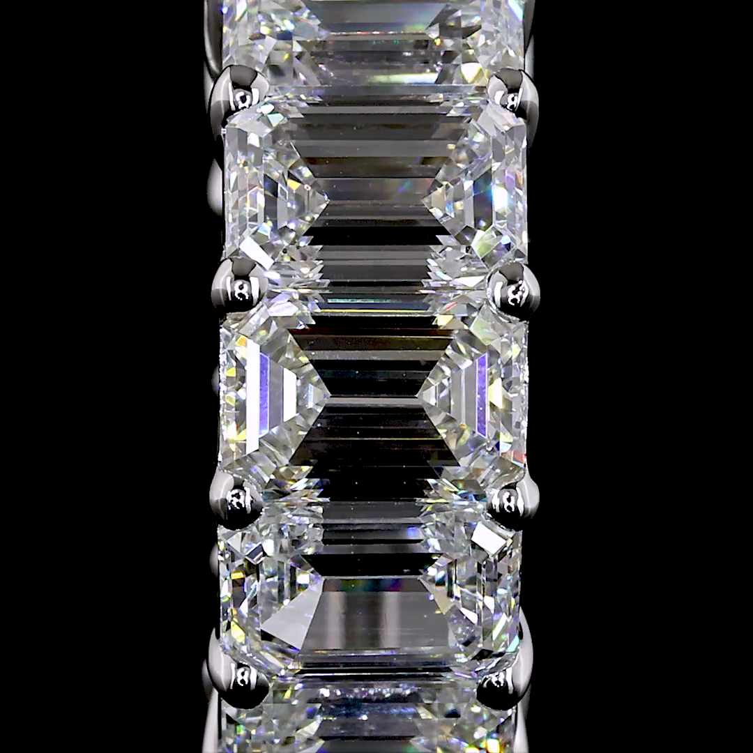 5.09 CTTW Emerald Lab Grown Diamond Huggies Earring 15.21mm (F Color and VS1 Clarity)