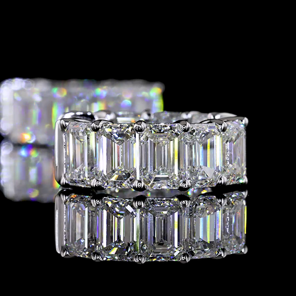 5.09 CTTW Emerald Lab Grown Diamond Huggies Earring 15.21mm (F Color and VS1 Clarity)