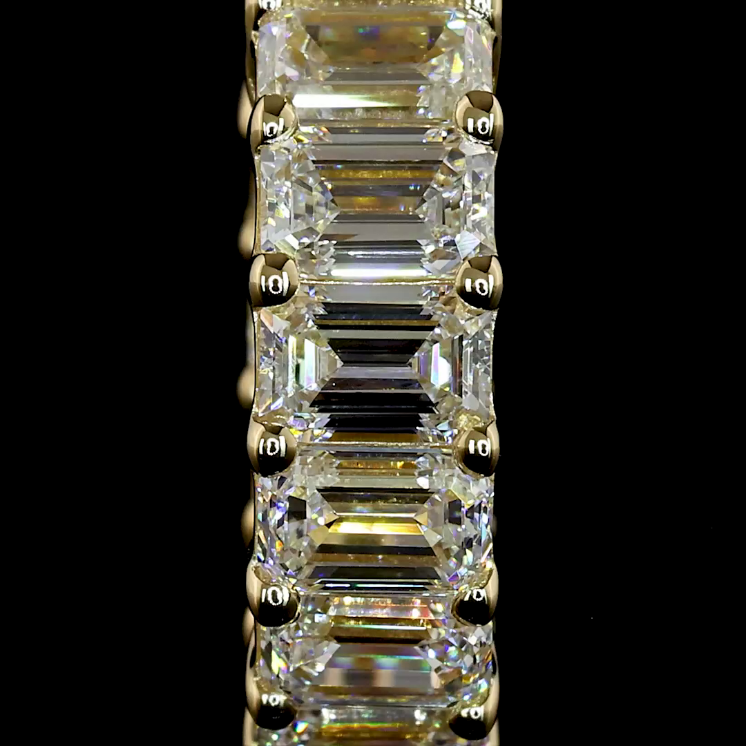 3.02 CTTW Emerald Lab Grown Diamond Huggies Earring 14.64mm (F Color and VS1 Clarity)