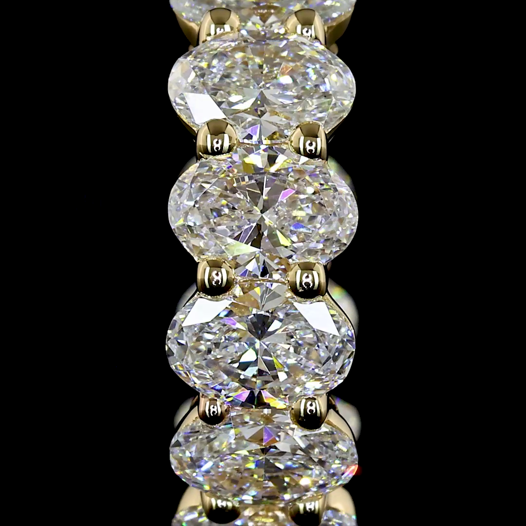 3.07 CTTW Oval Lab Grown Diamond Huggies Earring 14.64mm (E Color and VS1 Clarity)
