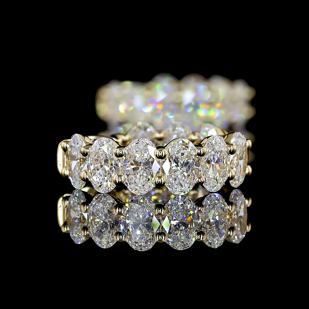 3.07 CTTW Oval Lab Grown Diamond Huggies Earring 14.64mm (E Color and VS1 Clarity)