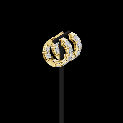7.13 CTTW Radiant Lab Grown Diamond Huggies Earring 16.3mm (E Color and VS1 Clarity)