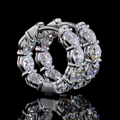3.07 CTTW Round Lab Grown Diamond Huggies Earring 15.62mm (E Color and VS1 Clarity)