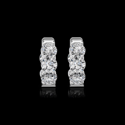 7.00 CTTW Round Lab Grown Diamond Huggies Earring 17.3mm (E Color and VS1 Clarity)
