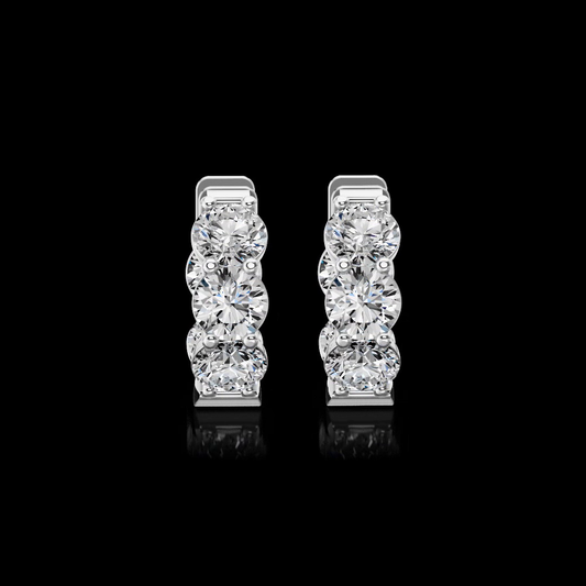 7.00 CTTW Round Lab Grown Diamond Huggies Earring 17.3mm (E Color and VS1 Clarity)