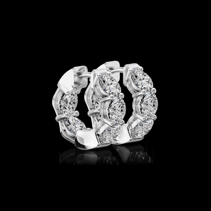 7.00 CTTW Round Lab Grown Diamond Huggies Earring 17.3mm (E Color and VS1 Clarity)