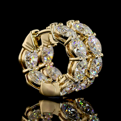 4.96 CTTW Round Lab Grown Diamond Huggies Earring 16.53mm (E Color and VS1 Clarity)